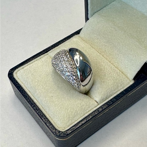 Vintage Sterling Silver White Sapphire Ring Size 7 - Picture 5 of 7